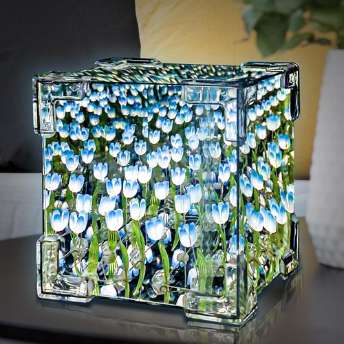 Tulips cube mirror lamp - tulips,