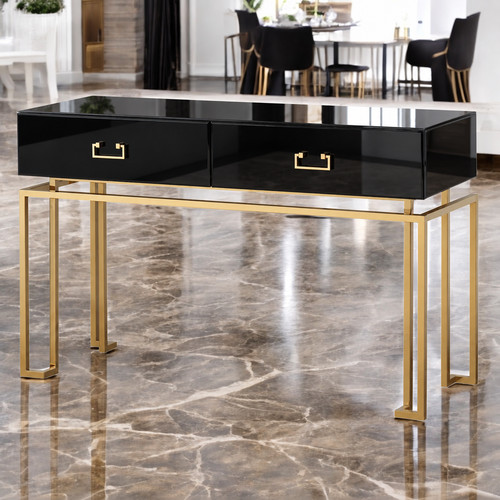Luxury black gold console - gold,